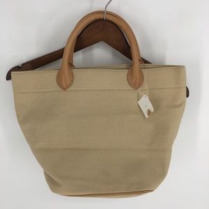 Talbots leather and cotton tote bag - NWT